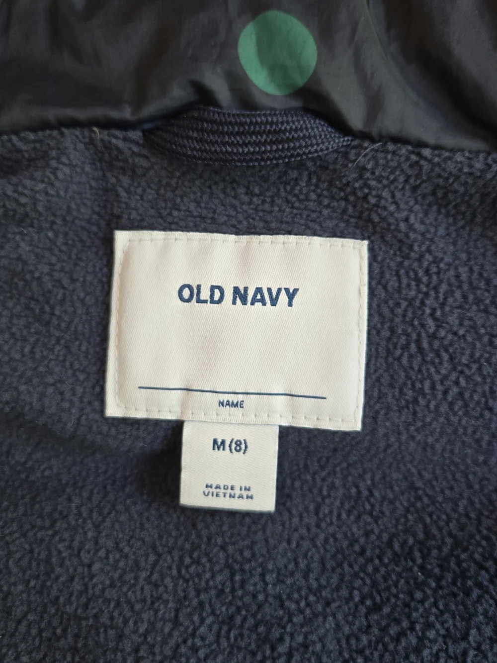 Old Navy Girls Medium 8 Navy Polka Dot Quilted Puffer Vest Zipper Front Winter